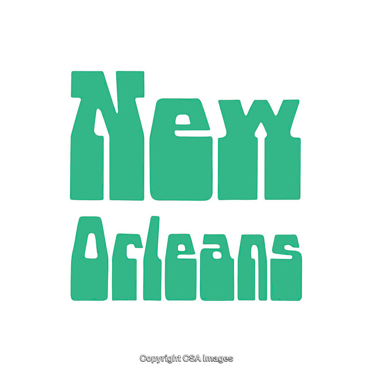 Abstract Green New Orleans Text in Creative Block Font Style