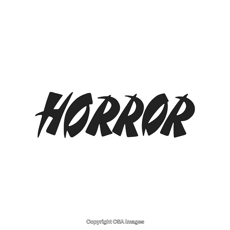 Horror Text in Bold Font on a White Background