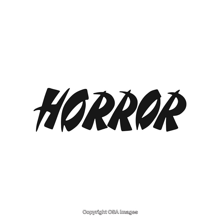 Horror Text in Bold Font on a White Background