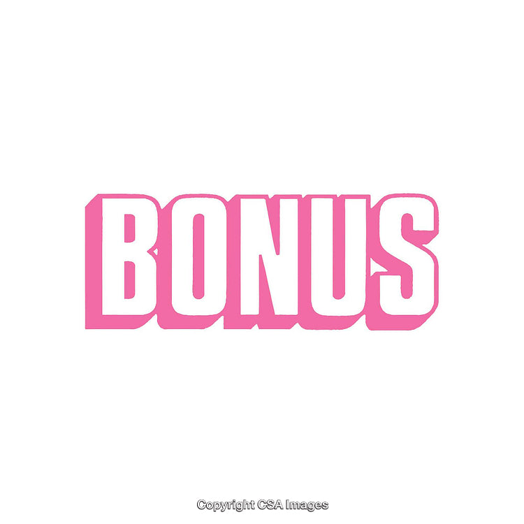 Bold Pink Bonus Design on Minimalist White Background
