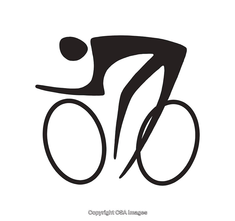 Minimalist Black and White Cycling Athlete Line Art Illustration