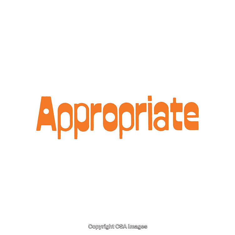Orange Word Art Depicting 'Appropriate' in a Creative Typeface Design
