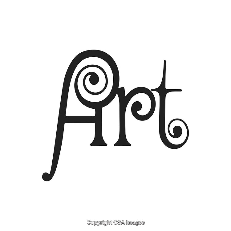 Elegant Calligraphic Typography Displaying the Word 'Art' With Stylized Swirls