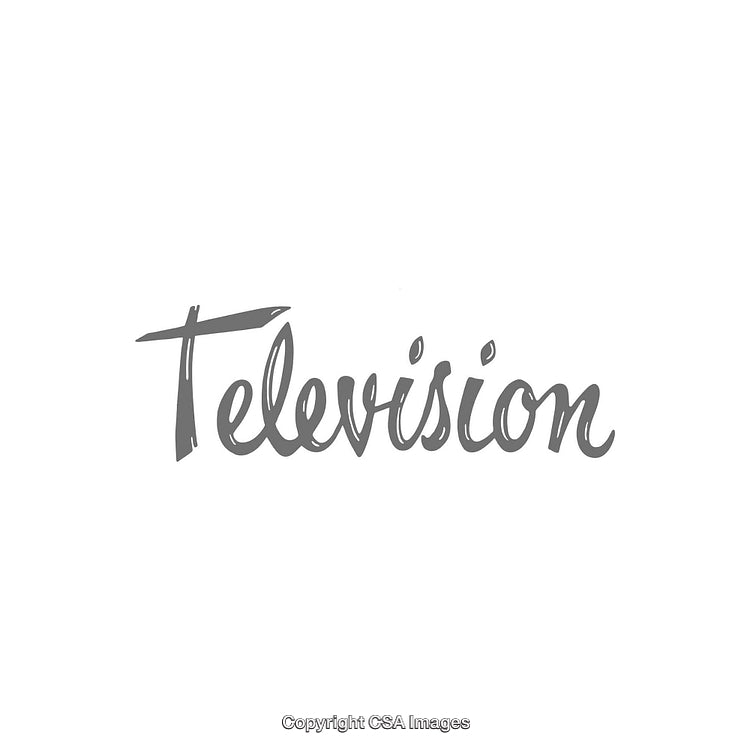 Stylized Handwritten Word Art Featuring the Word 'Television' in Monochrome