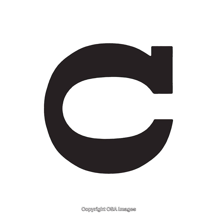 Bold Black Letter C on a White Background