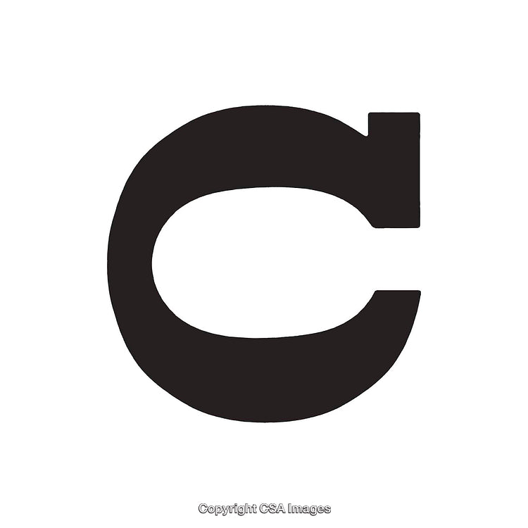 Bold Black Letter C on a White Background
