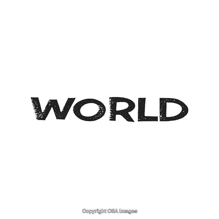 Simple Black and White Text Design with the Word 'World' in Bold