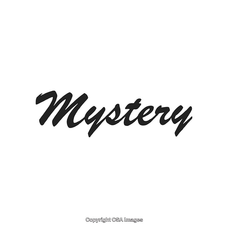 Black Calligraphy Word 'Mystery' on a White Background