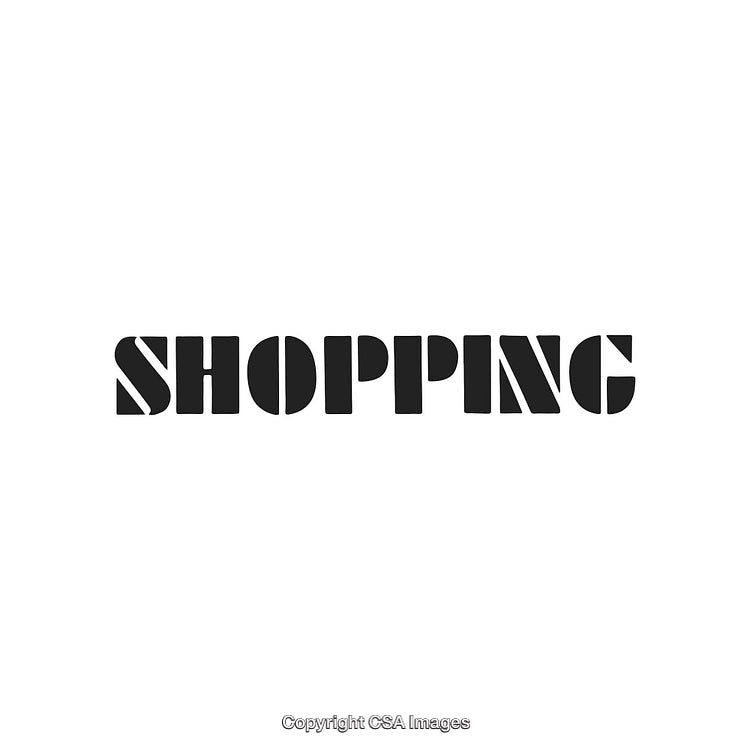 Bold Typography of Word ‘Shopping’ with Modern Black Letter Design