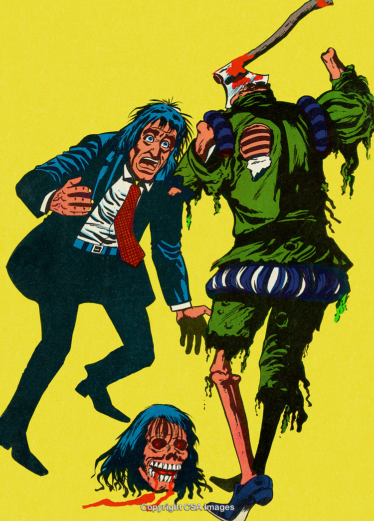 Comic Illustration Featuring a Dramatic Encounter With Unusual Characters