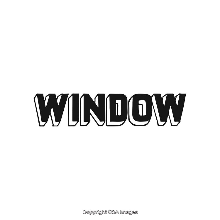 Bold Typography Featuring the Word 'Window' in Black Font on White Background