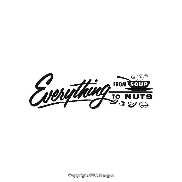 Stylized Typography Graphic Featuring Everything From Soup To Nuts Concept