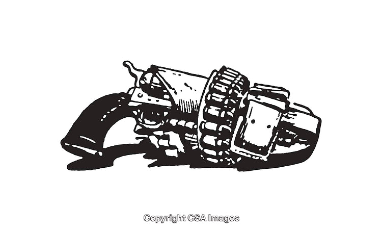 Detailed Black and White Line Art of a Small Object