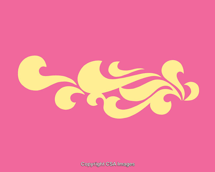 Elegant Yellow Swirl Design on a Vibrant Pink Background
