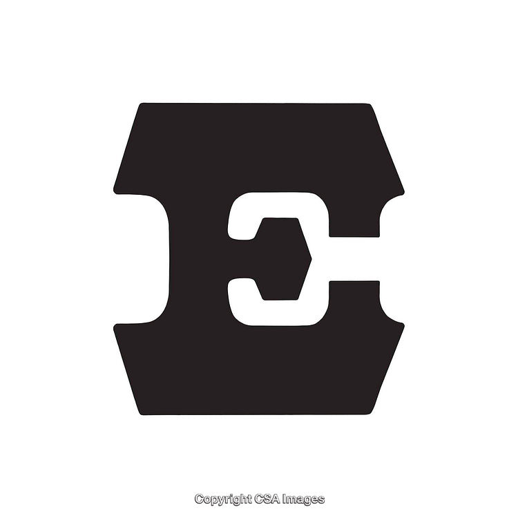 Minimalistic Black Silhouette Design of the Letter E Logo