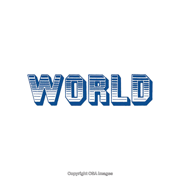 Typography Design Featuring "World" in a Bold Stylized Font