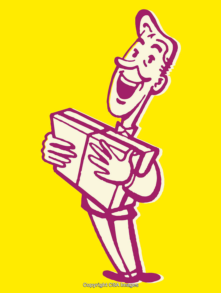 Cheerful Cartoon Character Holding Book on Bright Yellow Background