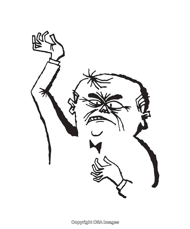 Abstract Black And White Illustration of Expressive Character Gestures