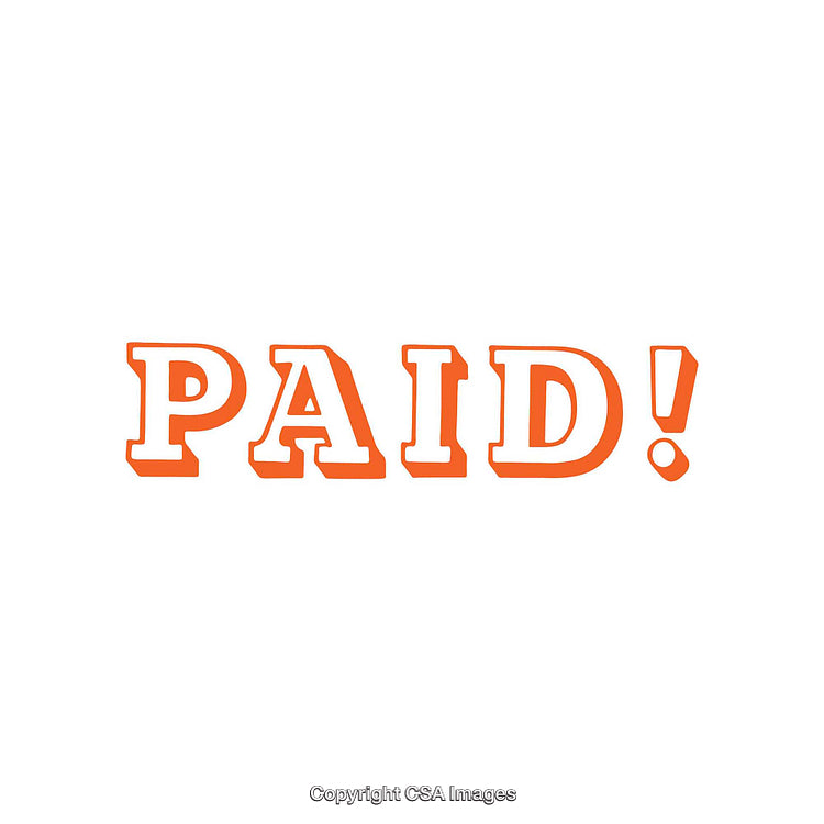Bold Orange Paid Text with White Background for Financial Concepts