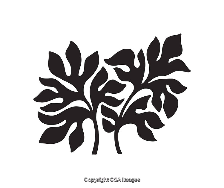Black and White Artistic Leaf Pattern Design Illustration