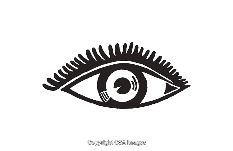 Minimalist Black and White Line Drawing of a Mesmerizing Eye