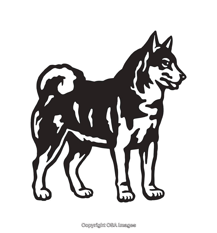 Detailed Black and White Line Art of Dog Profile