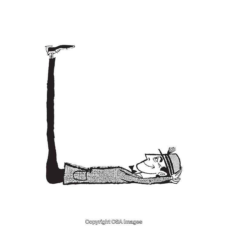Black and White Line Art of Person in Relaxed Pose
