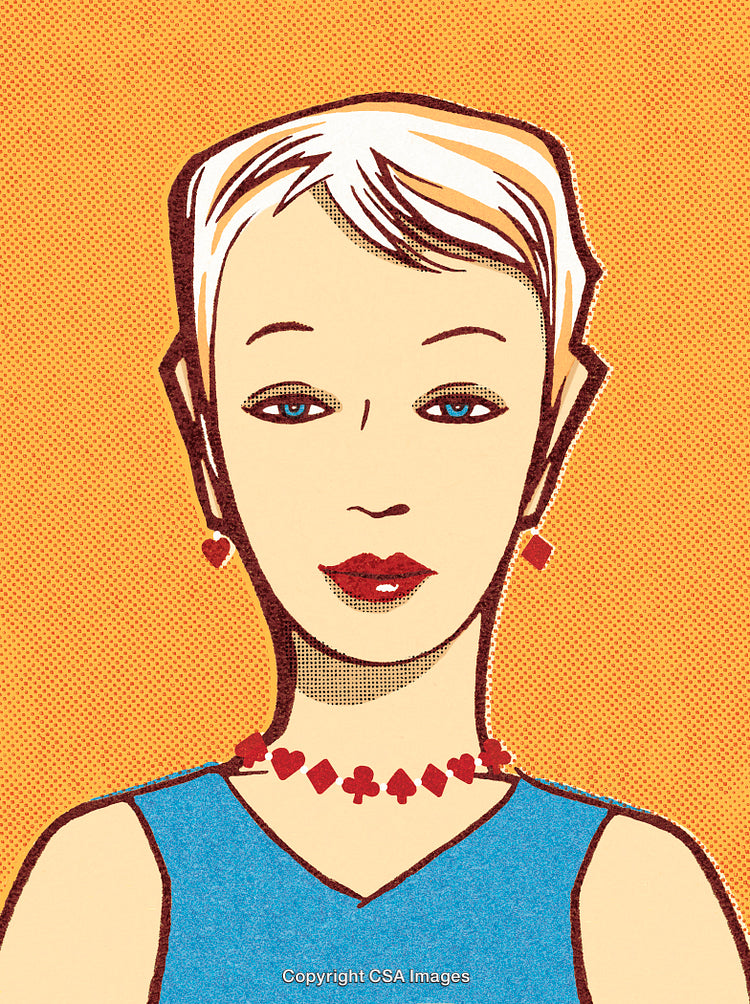 Pop Art Style Illustration of a Woman with Accessories