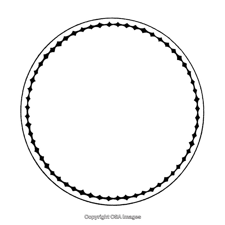 Decorative Black and White Border with Intricate Circular Pattern Design