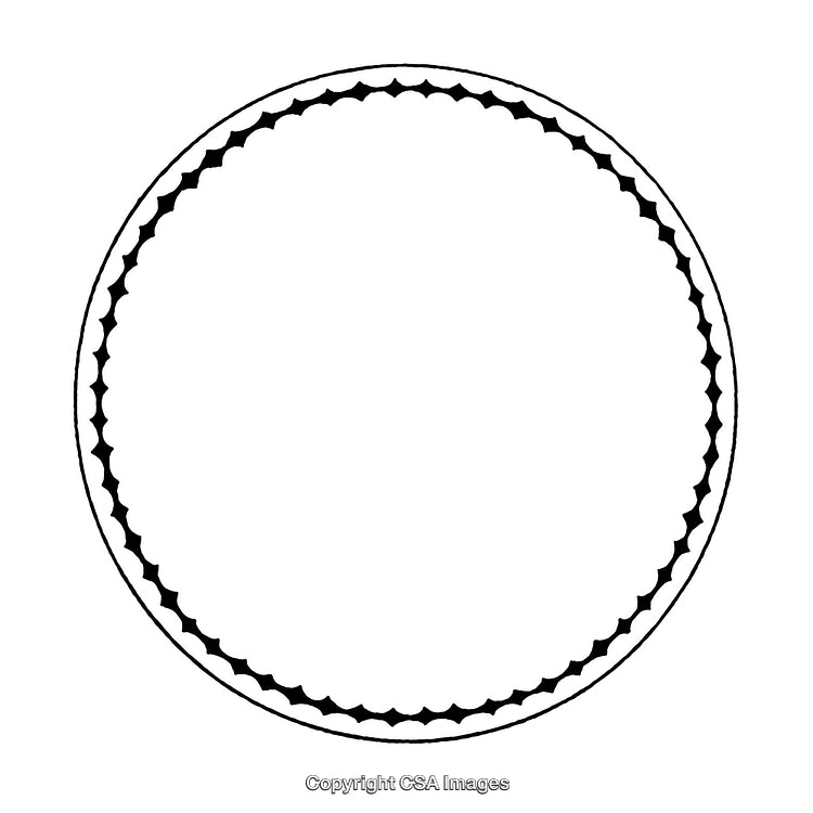 Decorative Black and White Border with Intricate Circular Pattern Design