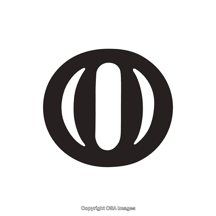 Black Minimalistic Letter O Symbol On White Background