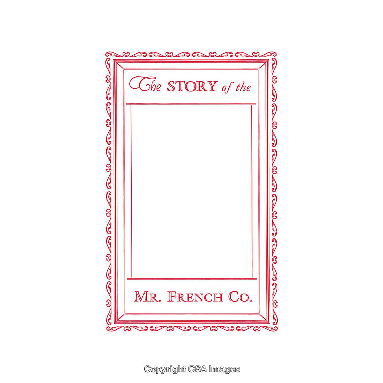 Vintage Ornate Frame with Red Decorative Border and Space for Custom Text