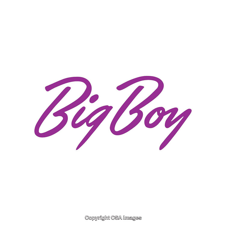 Purple Bold Text Design Featuring the Words 'Big Boy' on White Background