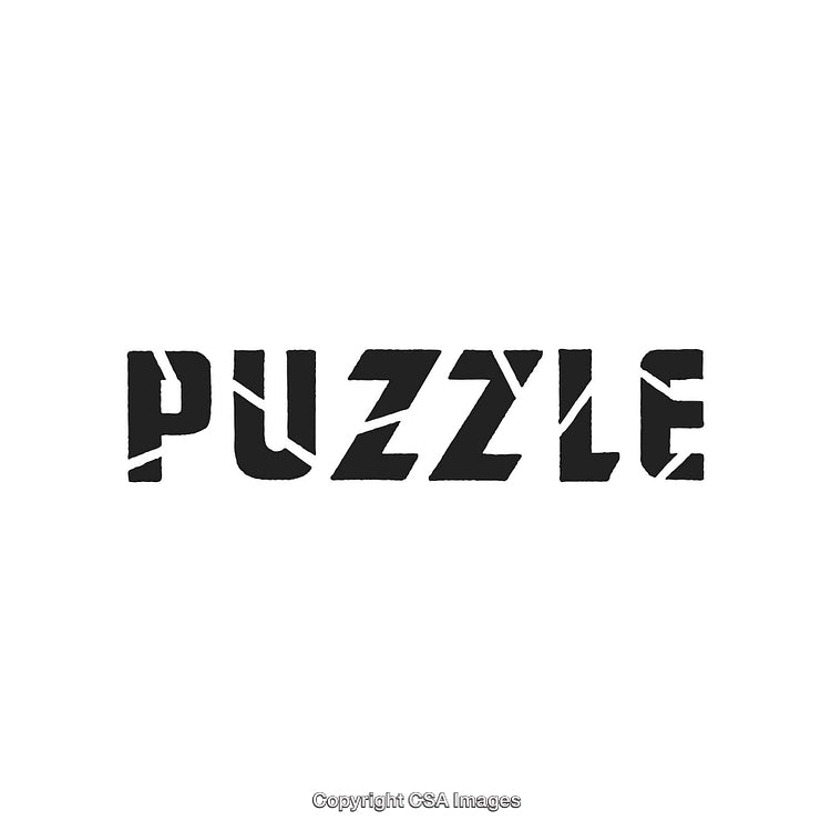 Creative Puzzle Text With Geometric Fragmentation in Bold Typeface