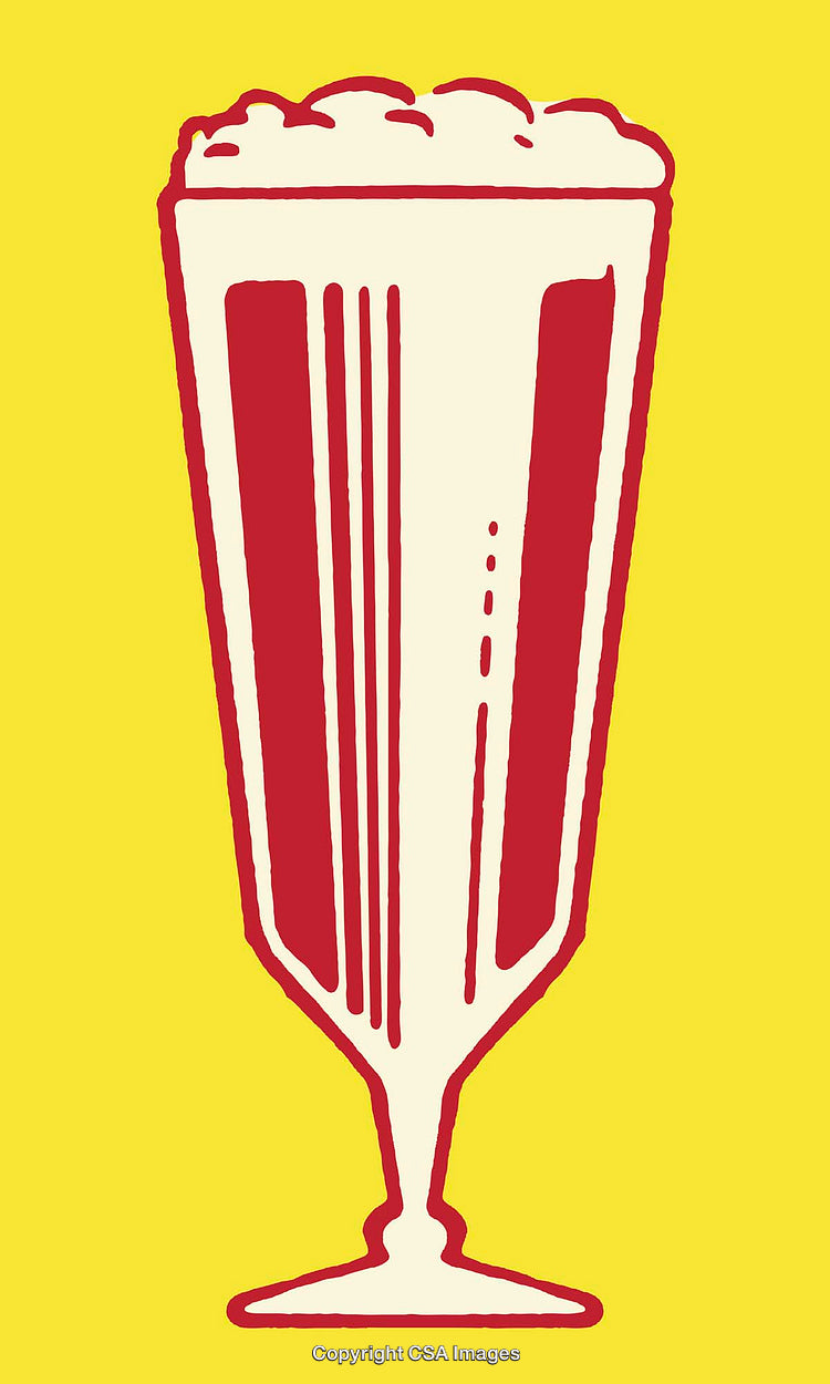 Retro Style Milkshake Illustration with Vibrant Yellow Background