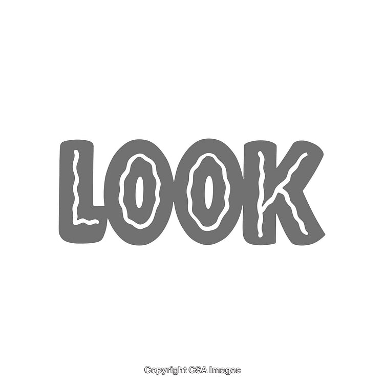 Illustration of the Word 'Look' in Stylized Text Design