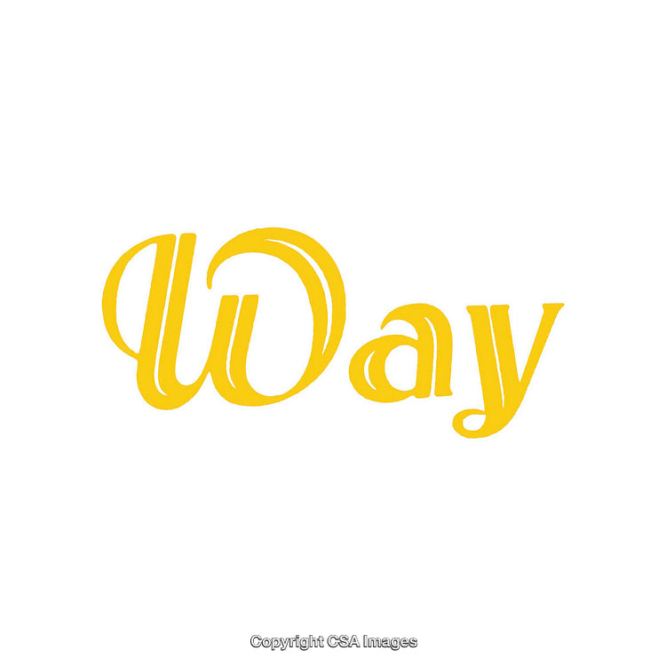 Stylish Yellow Typographic Design Isolated on White Background