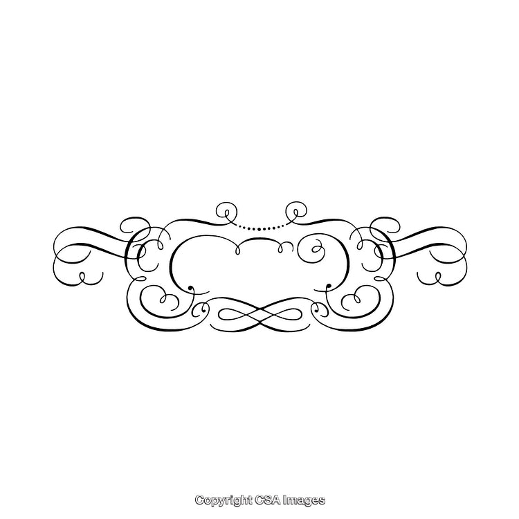 Elegant Decorative Black and White Floral Border Design Illustration