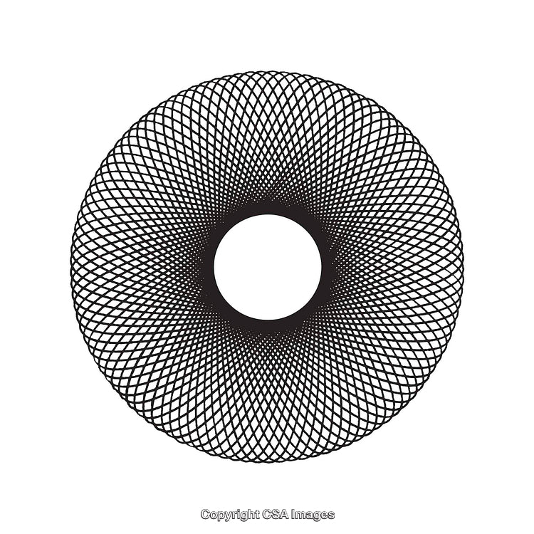 Abstract Circular Geometric Design in Black and White