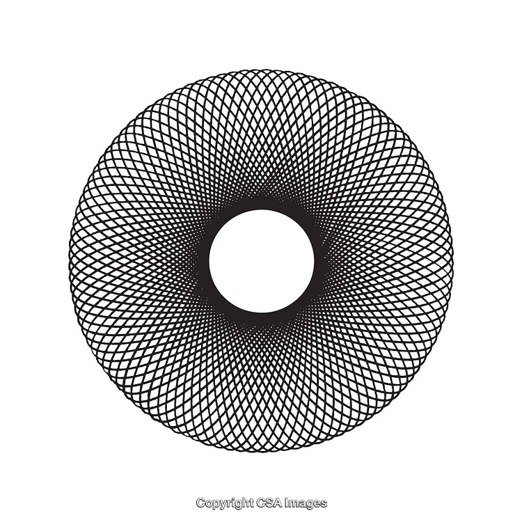 Abstract Circular Geometric Design in Black and White
