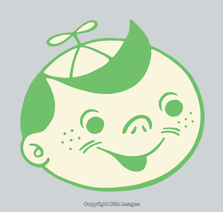 Retro Cartoon Style Illustration with Green and Beige Tones