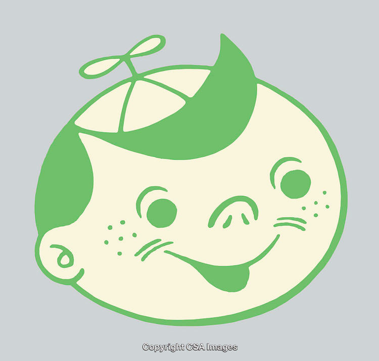 Retro Cartoon Style Illustration with Green and Beige Tones