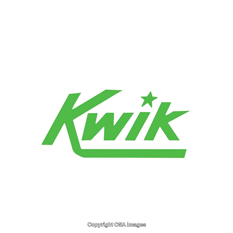 Green Kwik Logo Design with Bold Star Feature on White Background