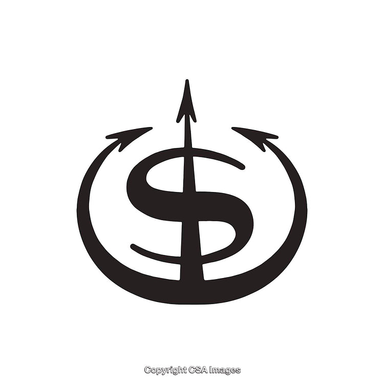 Creative Illustration Featuring Stylized Dollar Symbol and Hooks Design
