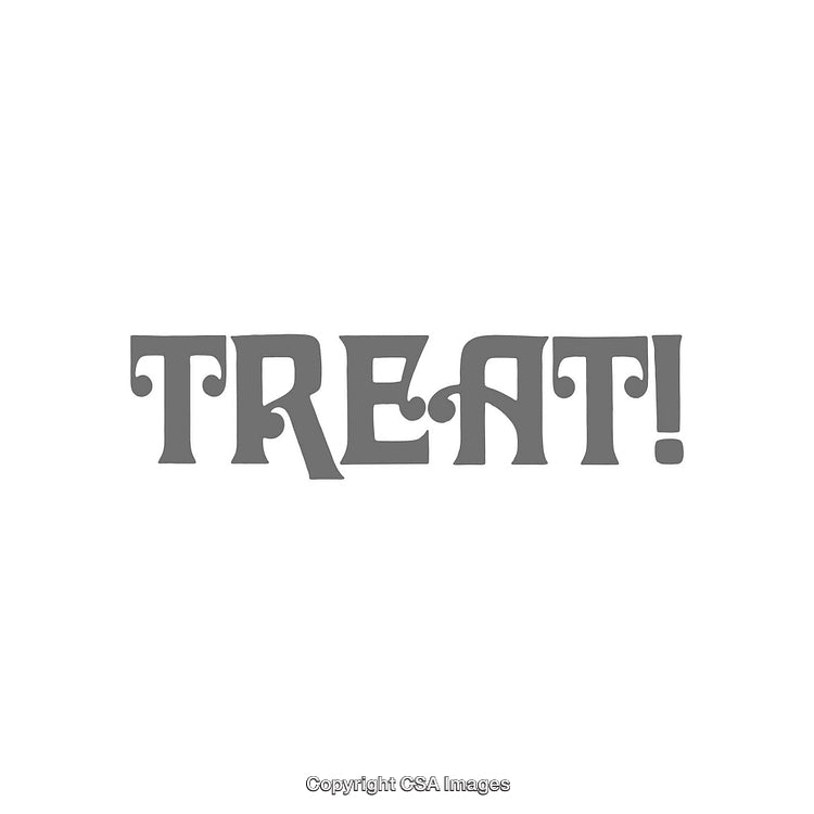 Stylized Typography Featuring Bold Letters Spelling 'Treat' in a Monochromatic Design