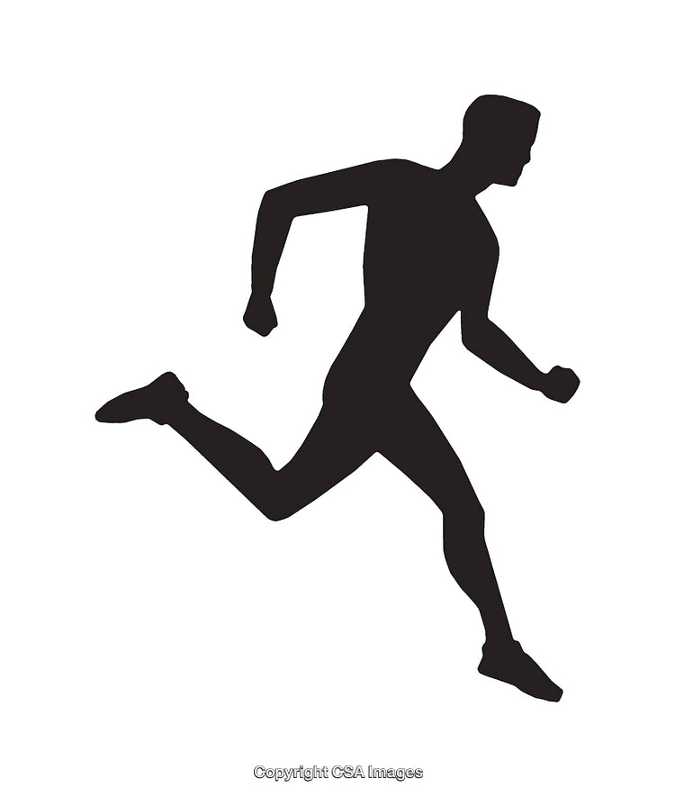 Silhouette Illustration of a Man Running in a Dynamic Pose