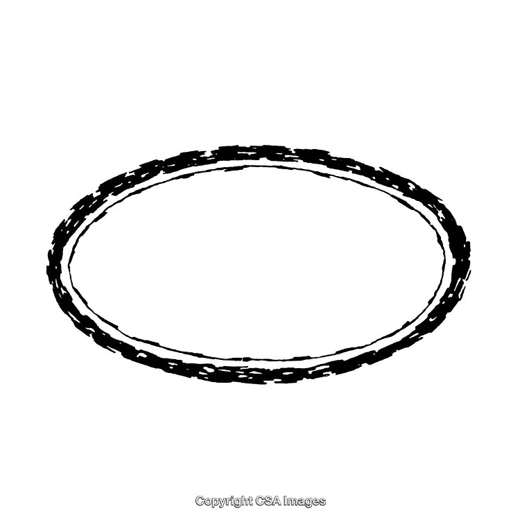 Simple Black and White Circular Border with Textured Design