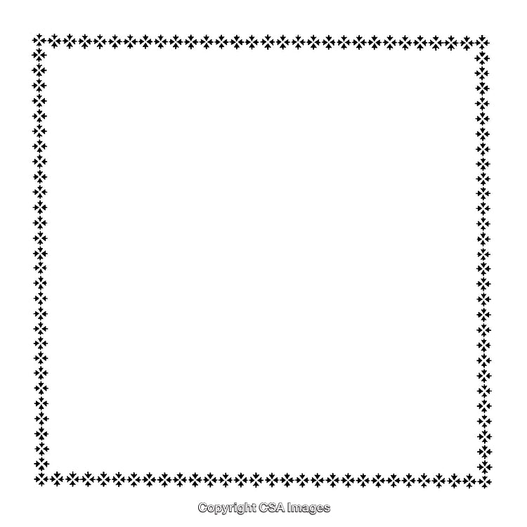 Intricate Black and White Floral-Themed Decorative Border Frame Pattern