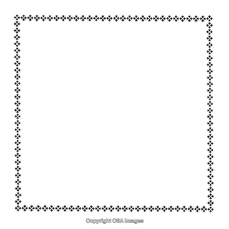 Intricate Black and White Floral-Themed Decorative Border Frame Pattern