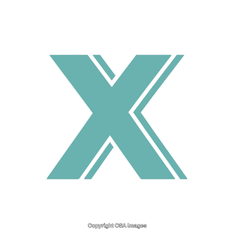 Minimalist Illustration of Blue Letter X with Creative Design
